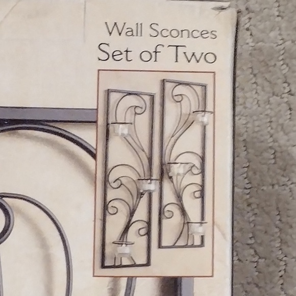 Elements 22" Black Metal Swirl Sconces with 3 Glass Tea Light Holders (Set of 2) - Picture 6 of 6